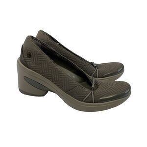 Bzees Electric Wedge Slip On Knit Stretch Breathable Taupe Round Comfort Women 7